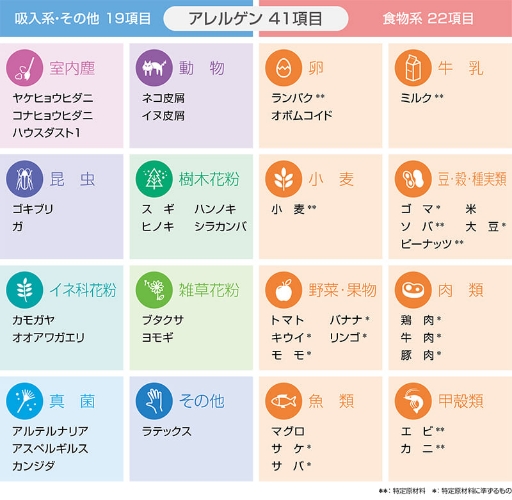 検査項目について